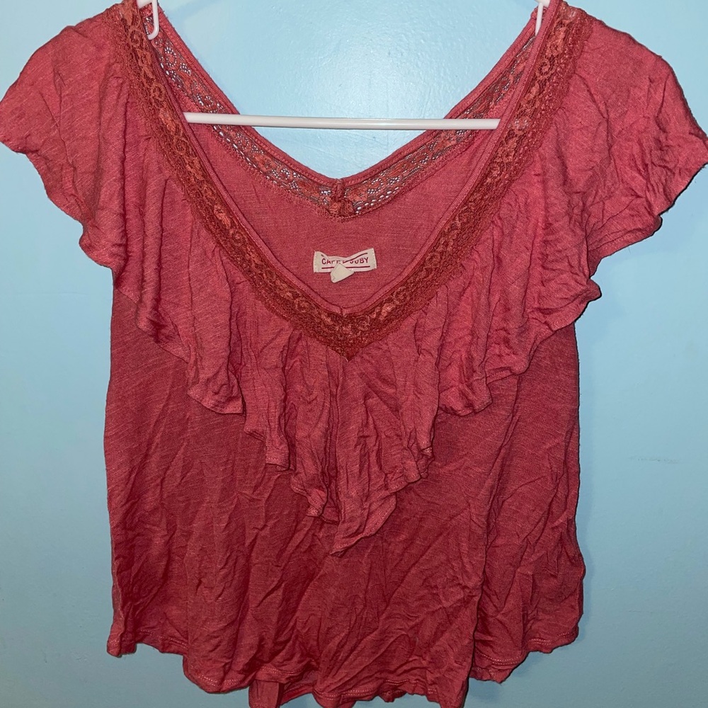 💙 Aeropostale Cape Juby- Coral T-Shirt Size Medium